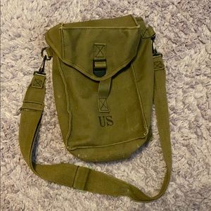 Green army canvas tote